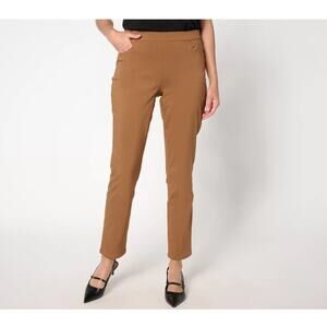 Susan Graver High Waisted Ankle Trouser Pants Brown Women's Plus Size 1X NWOT